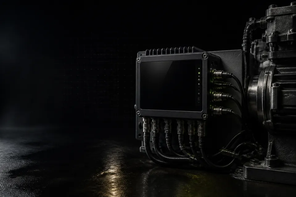 Conceptual industrial data and operating-memory module.